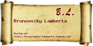 Brunovszky Lamberta névjegykártya